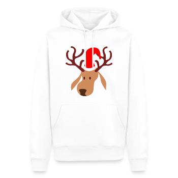 Rudolf Reindeer - Sweat à capuche Premium bio Homme - blanc - Devant - Nico (187cm)