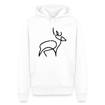 oneline Hirsch - Männer Premium Bio Hoodie - Weiß - Vorne - Nico (187cm)