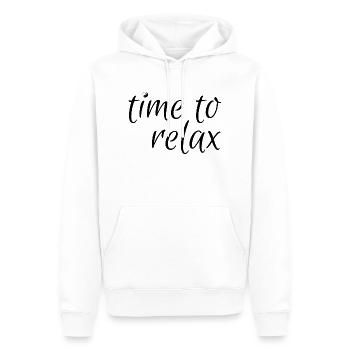 Zeit zu entspannen - Männer Premium Bio Hoodie - Weiß - Vorne - Nico (187cm)