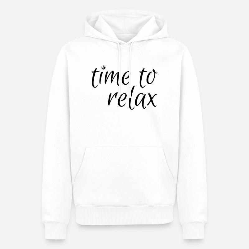 Temps pour se détendre - Sweat à capuche Premium bio Homme - blanc
