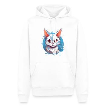Mignon chat enfant - Sweat à capuche Premium bio Homme - blanc - Devant - Nico (187cm)