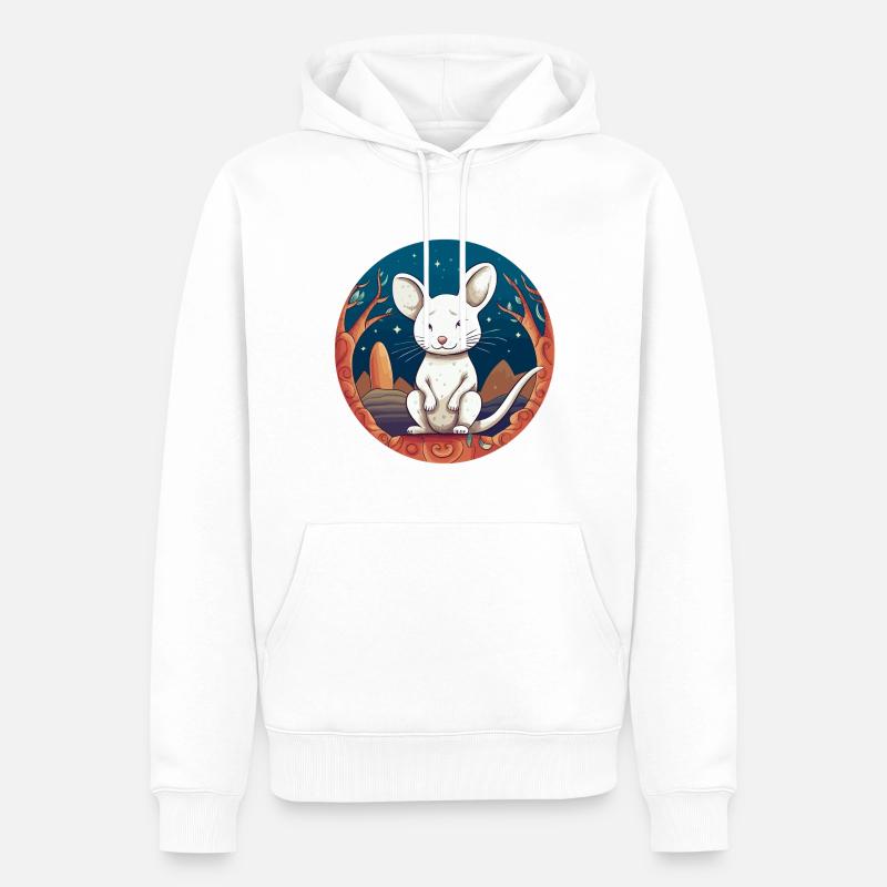 Coole Maus - Männer Premium Bio Hoodie - Weiß