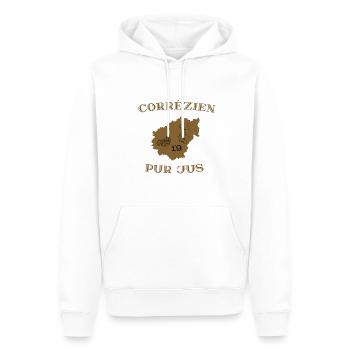 Corrézien pur jus - Sweat à capuche Premium bio Homme - blanc - Devant - Nico (187cm)