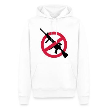 Anti armes contre armes Arme fusils de démolition - Sweat à capuche Premium bio Homme - blanc - Devant - Nico (187cm)