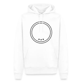 circle emblem - Men’s Premium Organic Hoodie - white - Front - Nico (187cm)