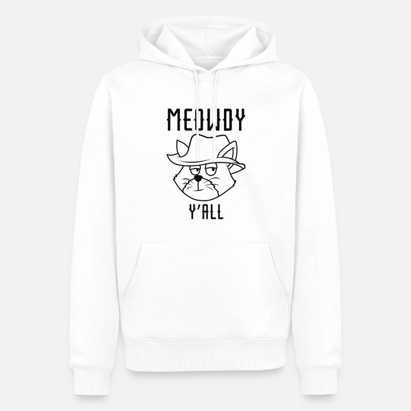 Meowdy Y’all - Sweat à capuche Premium bio Homme - blanc