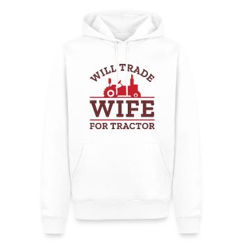 Wird Frau für Traktor handeln - Männer Premium Bio Hoodie - Weiß - Vorne - Nico (187cm)