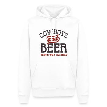 Cowboys et bière C’est pourquoi je suis ici - Sweat à capuche Premium bio Homme - blanc - Devant - Nico (187cm)