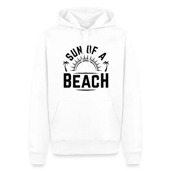Soleil d’une plage - Sweat à capuche Premium bio Homme - blanc - Devant - Nico (187cm)