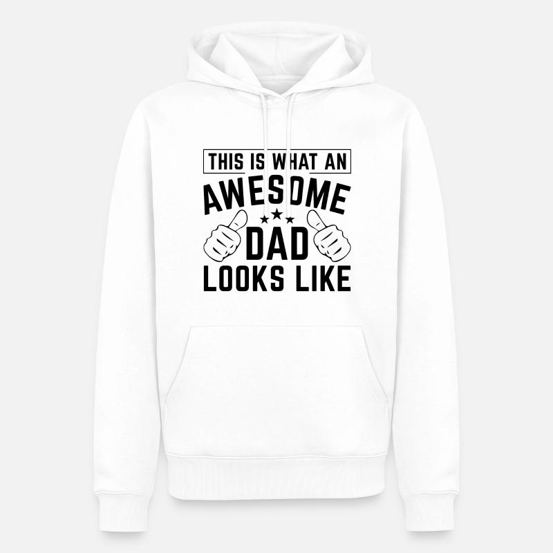 Así es como se ve un padre increíble - Sudadera con capucha prémium ecológica para hombre - blanco