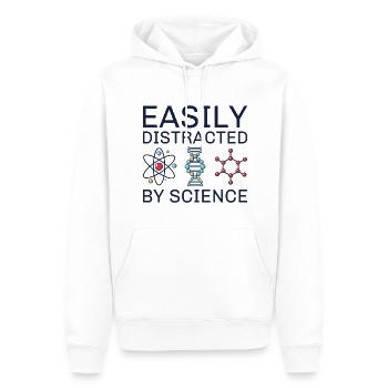 Facilement distrait par la science - Sweat à capuche Premium bio Homme - blanc - Devant - Nico (187cm)