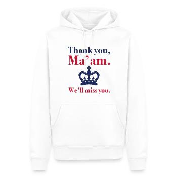 Thank You Ma’am We’ll Miss You - Men’s Premium Organic Hoodie - white - Front - Nico (187cm)