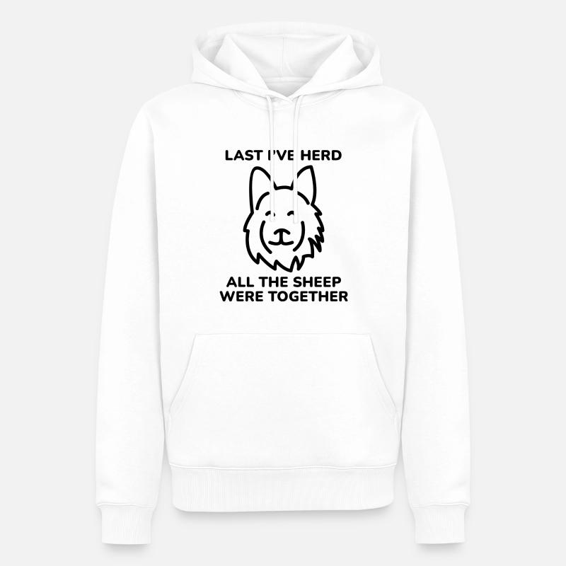 Dernier que j’ai troupeau - Sweat à capuche Premium bio Homme - blanc