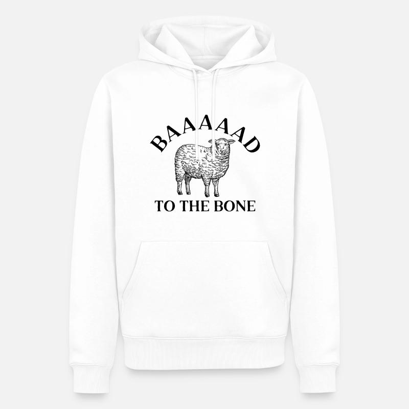 Baaaaad bis auf die Knochen - Männer Premium Bio Hoodie - Weiß