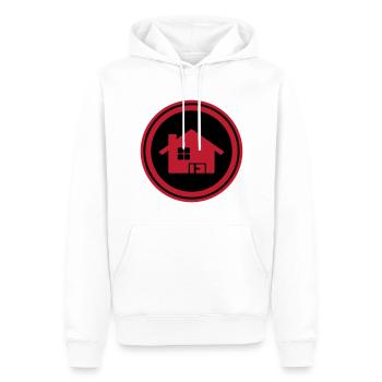 Haus Immobilie - Männer Premium Bio Hoodie - Weiß - Vorne - Nico (187cm)