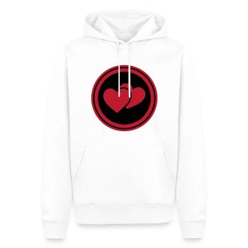Symbole du cœur Amour Cœur - Sweat à capuche Premium bio Homme - blanc - Devant - Nico (187cm)