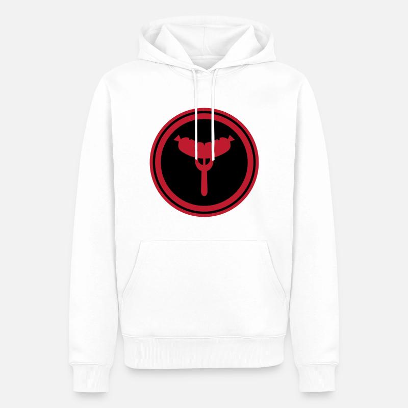 Fourchette à saucisse - Sweat à capuche Premium bio Homme - blanc