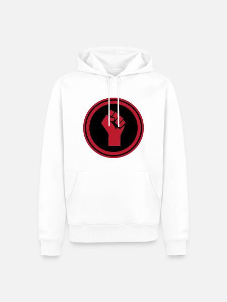 Hand Faust - Männer Premium Bio Hoodie - Weiß