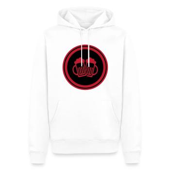 Bierglas Symbol - Männer Premium Bio Hoodie - Weiß - Vorne - Nico (187cm)