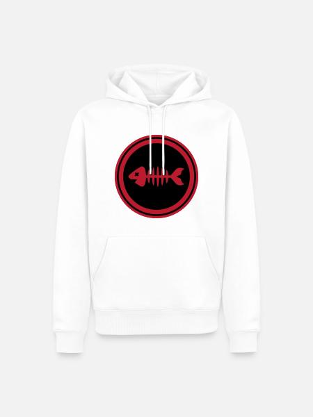 Fish Symbol Bone Bones - Men’s Premium Organic Hoodie - white