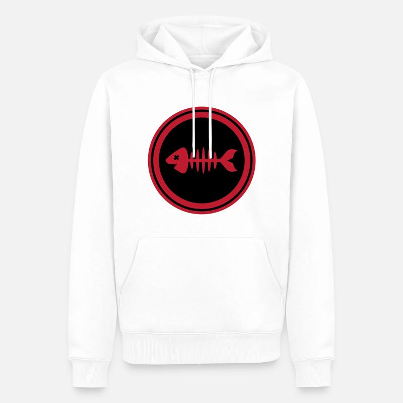 Fisch Symbol Knochen Gräte - Männer Premium Bio Hoodie - Weiß
