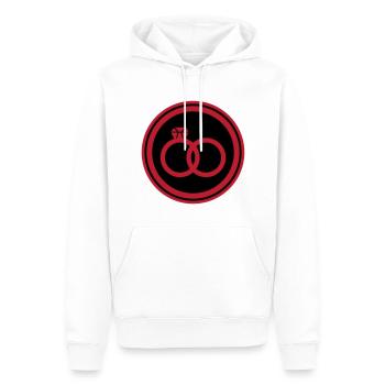 Anneaux de mariage Bague de mariage - Sweat à capuche Premium bio Homme - blanc - Devant - Nico (187cm)