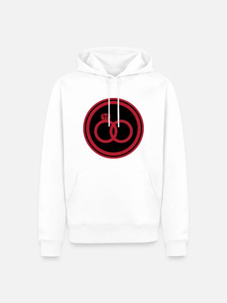 Eheringe Ring Hochzeit - Männer Premium Bio Hoodie - Weiß