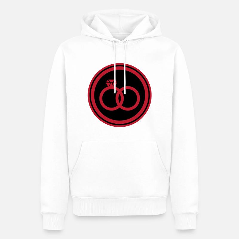 Eheringe Ring Hochzeit - Männer Premium Bio Hoodie - Weiß