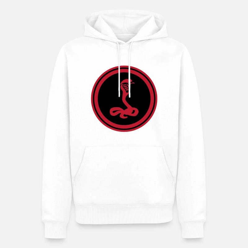 Cobra serpent - Sweat à capuche Premium bio Homme - blanc