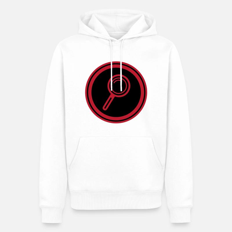 Icône de loupe - Sweat à capuche Premium bio Homme - blanc
