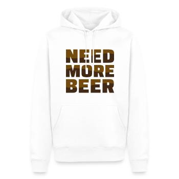 Need More Beer - Men’s Premium Organic Hoodie - white - Front - Nico (187cm)