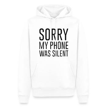 Sorry My Phone Was Silent - Men’s Premium Organic Hoodie - white - Front - Nico (187cm)