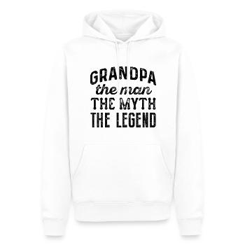 Grandpa The Man The Myth The Legend - Men’s Premium Organic Hoodie - white - Front - Nico (187cm)