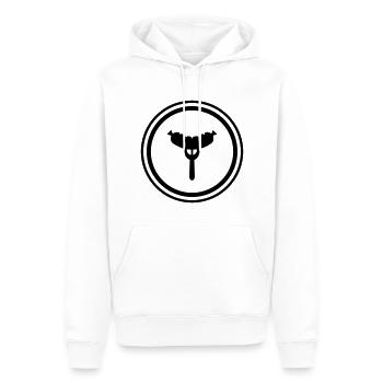 Wurst Gabel - Männer Premium Bio Hoodie - Weiß - Vorne - Nico (187cm)