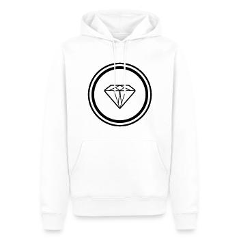 Symbole de diamant - Sweat à capuche Premium bio Homme - blanc - Devant - Nico (187cm)
