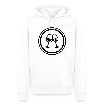 Verres à vin - Sweat à capuche Premium bio Homme - blanc - Devant - Nico (187cm)