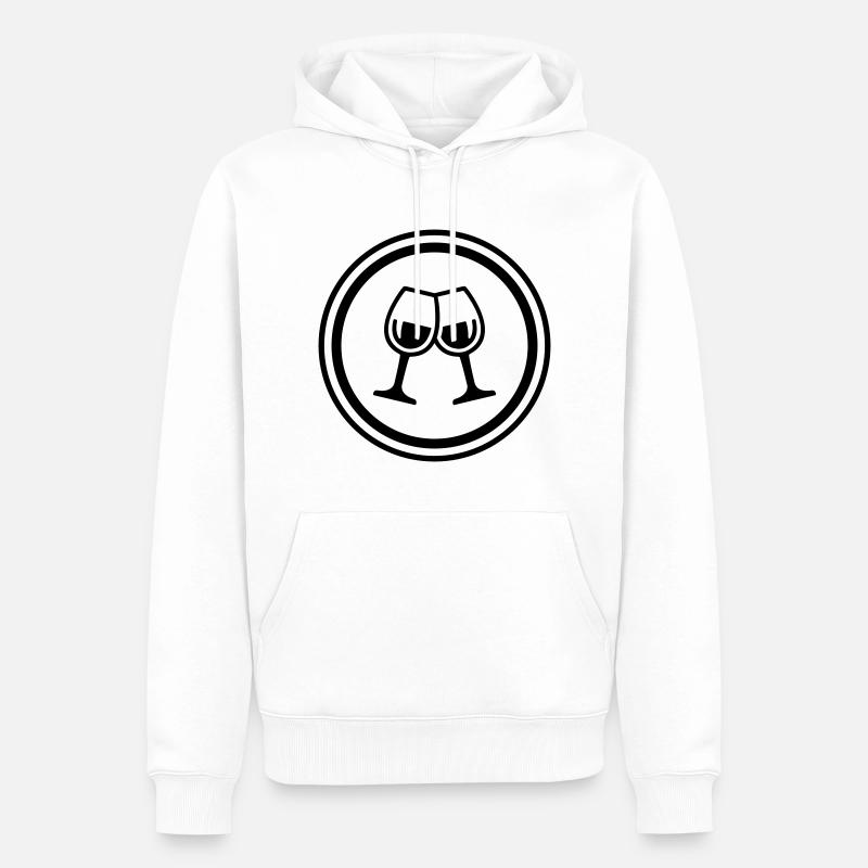 Wein Gläser - Männer Premium Bio Hoodie - Weiß