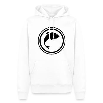Symbole du poisson - Sweat à capuche Premium bio Homme - blanc - Devant - Nico (187cm)