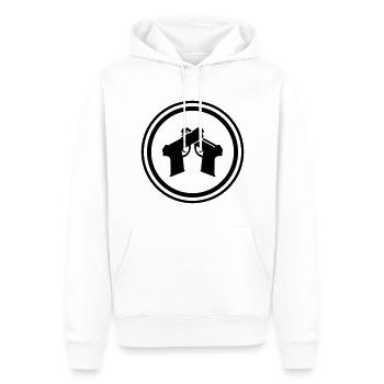 Pistole Symbol - Männer Premium Bio Hoodie - Weiß - Vorne - Nico (187cm)
