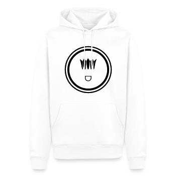 Symbole de badminton - Sweat à capuche Premium bio Homme - blanc - Devant - Nico (187cm)