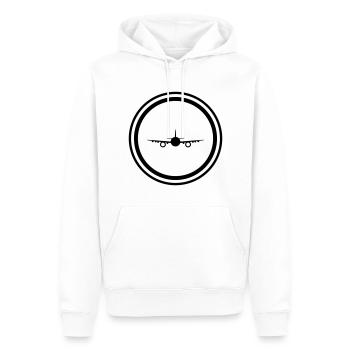Symbole de l’avion - Sweat à capuche Premium bio Homme - blanc - Devant - Nico (187cm)