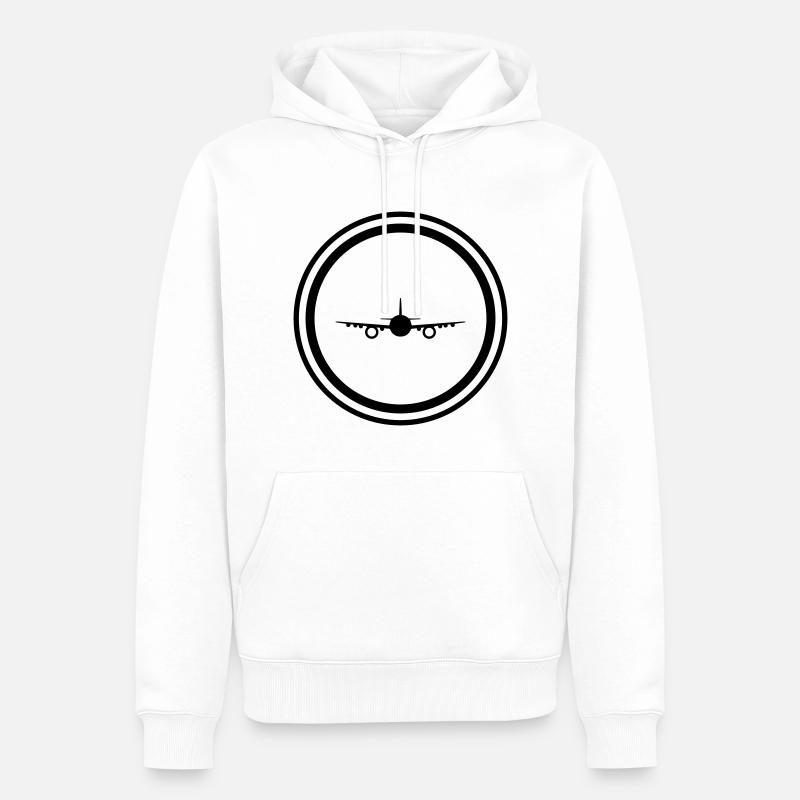 Symbole de l’avion - Sweat à capuche Premium bio Homme - blanc