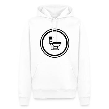 Wc toilette - Sweat à capuche Premium bio Homme - blanc - Devant - Nico (187cm)