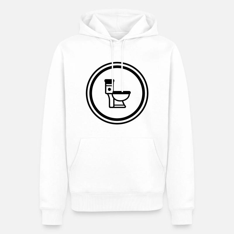 Wc toilette - Sweat à capuche Premium bio Homme - blanc