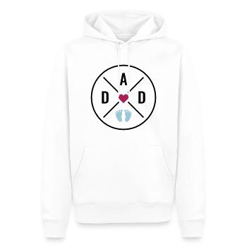DAD Herz Baby Babyfüße Vater Liebe Vatertag Papa - Männer Premium Bio Hoodie - Weiß - Vorne - Nico (187cm)