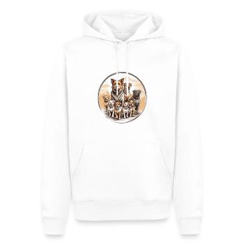 Dog walking logo pack of dogs - Men’s Premium Organic Hoodie - white - Front - Nico (187cm)