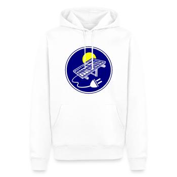 Solar Energie Photovoltaik Anlage Symbol - Männer Premium Bio Hoodie - Weiß - Vorne - Nico (187cm)
