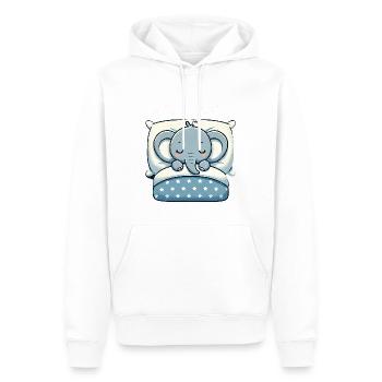 Elefant Sleeping In Bed At Night Time - Männer Premium Bio Hoodie - Weiß - Vorne - Nico (187cm)