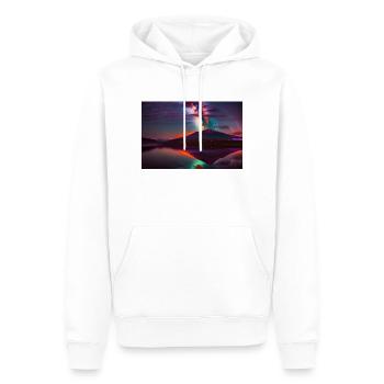 Vulkan 3d - Männer Premium Bio Hoodie - Weiß - Vorne - Nico (187cm)