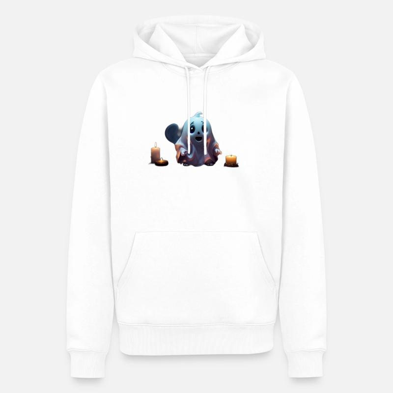 Conception de fantômes mignons - Sweat à capuche Premium bio Homme - blanc